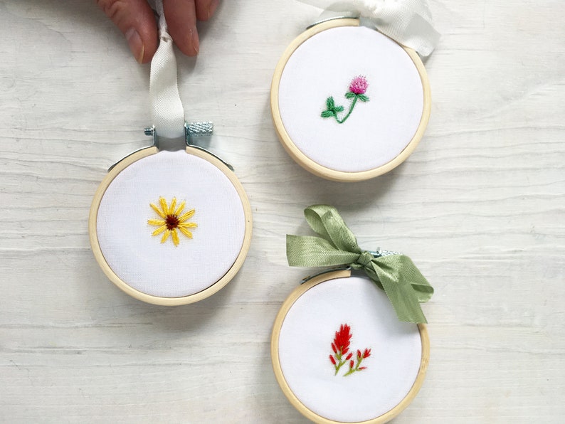 Tiny Wildflowers Hand Embroidery Pattern PDF Download, Mini Embroidery Hoop Art image 6