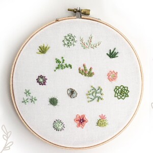 Tiny Succulents Hand Embroidery Pattern PDF Download, Embroidery Hoop Art, Desert, Cactus Decor, for the Plant Lady image 2