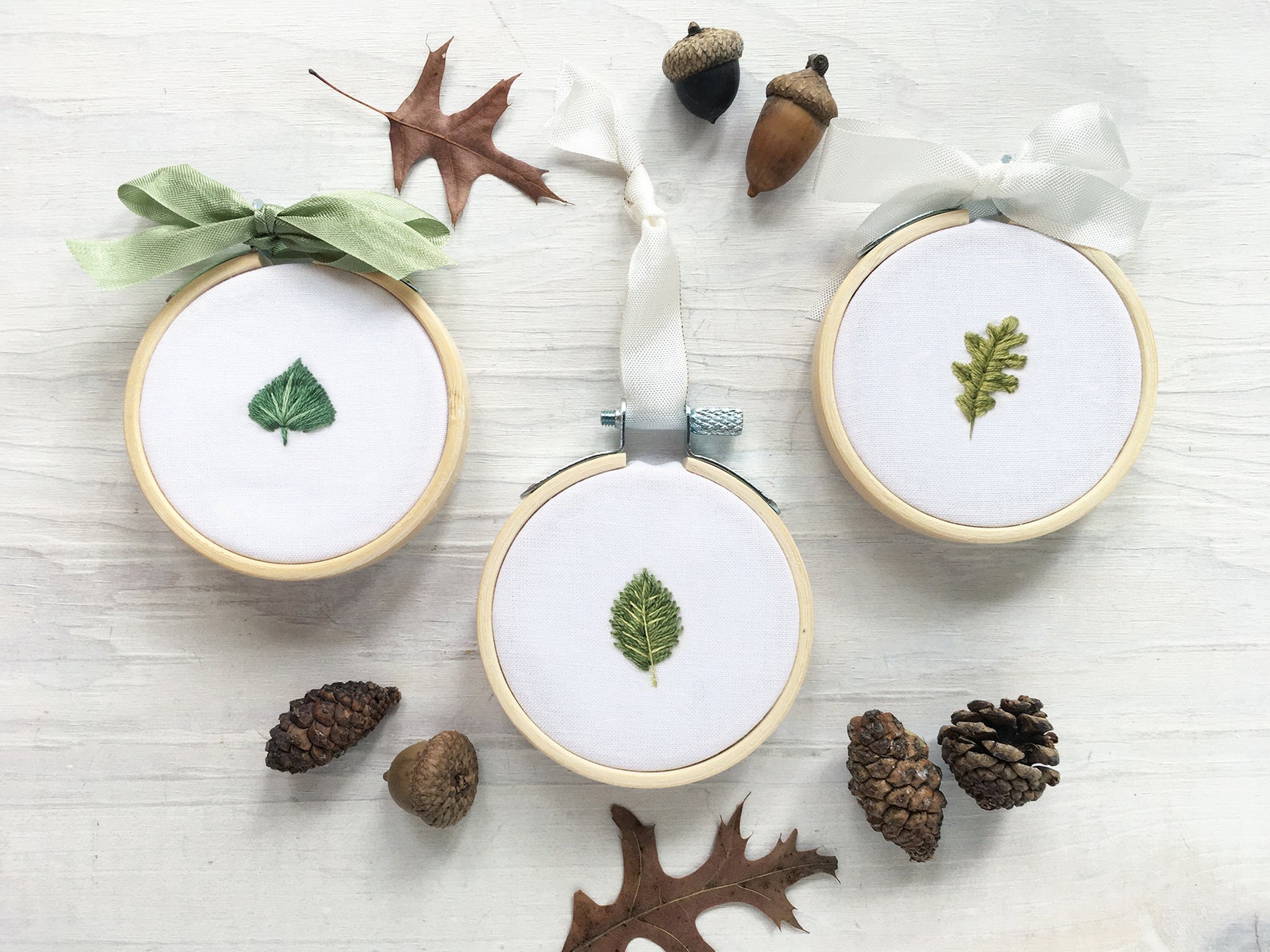 Tiny Leaves Hand Embroidery Pattern PDF Download, Embroidery Hoop Art ...