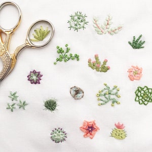 Tiny Succulents Hand Embroidery Pattern PDF Download, Embroidery Hoop Art, Desert, Cactus Decor, for the Plant Lady image 1