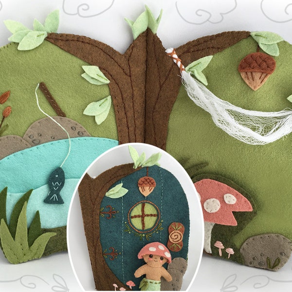 Fairy Door Quiet Book PDF Download, Plush Sewing Pattern for Fairy Garden Felt Toy, svg files