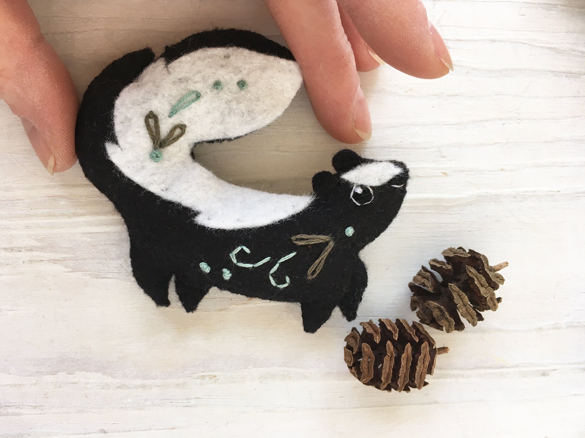 Bear, Skunk, Beaver Felt Animals Sewing Pattern PDF for