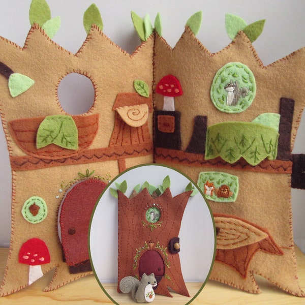 Treehouse Quiet Book PDF Download Plush Sewing Pattern, perfect for a sweet woodland nursery