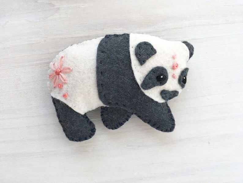PDF Download SVG file felt toy 3 Panda Bears Mini Plush Felt Animals Sewing pattern