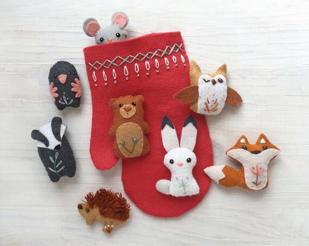 Mitten Felt Animals Sewing Pattern, Plush PDF Download, Christmas SVG ...