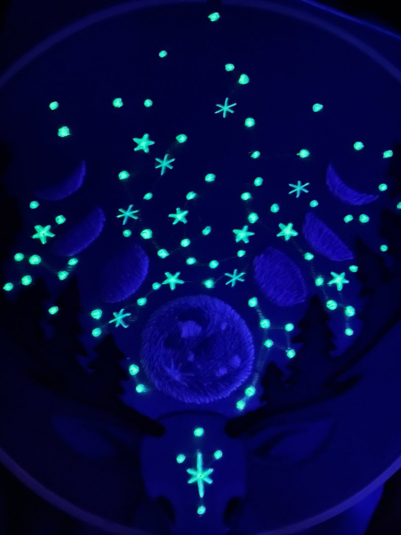 deer-moon-phases-hand-embroidery-sampler-celestial-decor-hoop-etsy