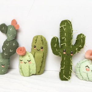 Felt Cactus Friends sewing pattern PDF, SVG digital download Plush mini succulents for Desert Decor, Baby Mobile image 8