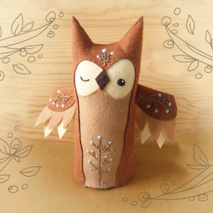 Plush Sewing Pattern for Olaf Owl, PDF Download, Felt Animals, DIY Baby Gift, Woodland Nursery Decor, Forest Animals image 1