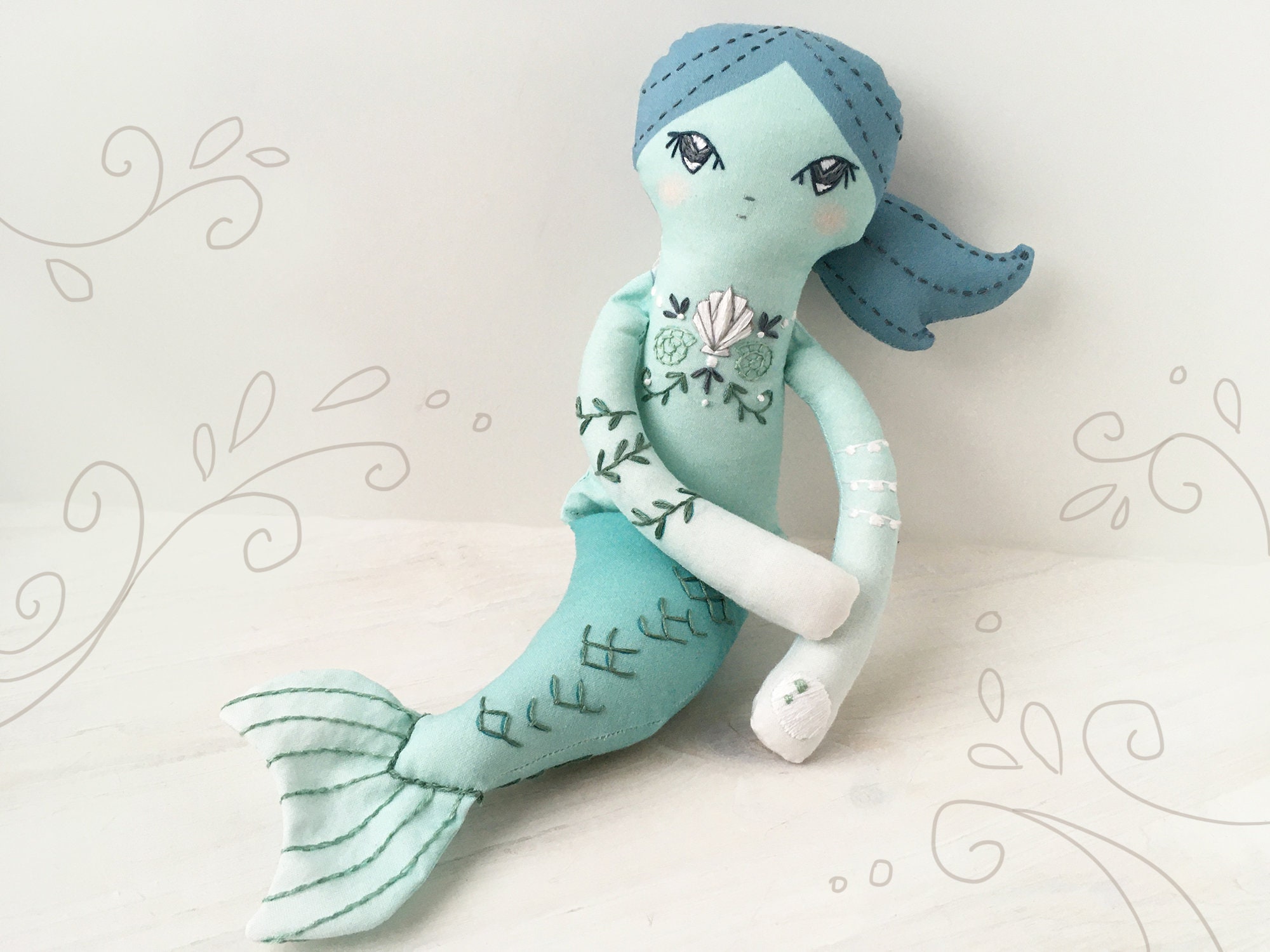 little mermaid serafina doll plush toy mermaid doll softie doll mermaid cloth doll