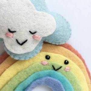 Rainbow, Sun and Clouds PDF Plush Sewing Pattern, SVG file for mini felt toys, baby mobile image 4