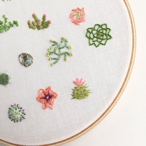 Tiny Succulents Hand Embroidery Pattern PDF Download, Embroidery Hoop Art, Desert, Cactus Decor, for the Plant Lady image 3