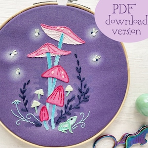 PDF download Mushroom Glow Hand Embroidery pattern