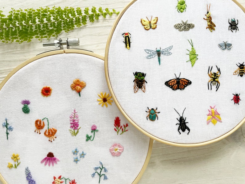 Tiny Bugs Collection Hand Embroidery Pattern PDF Download, Mini Insects Embroidery Hoop Art image 7