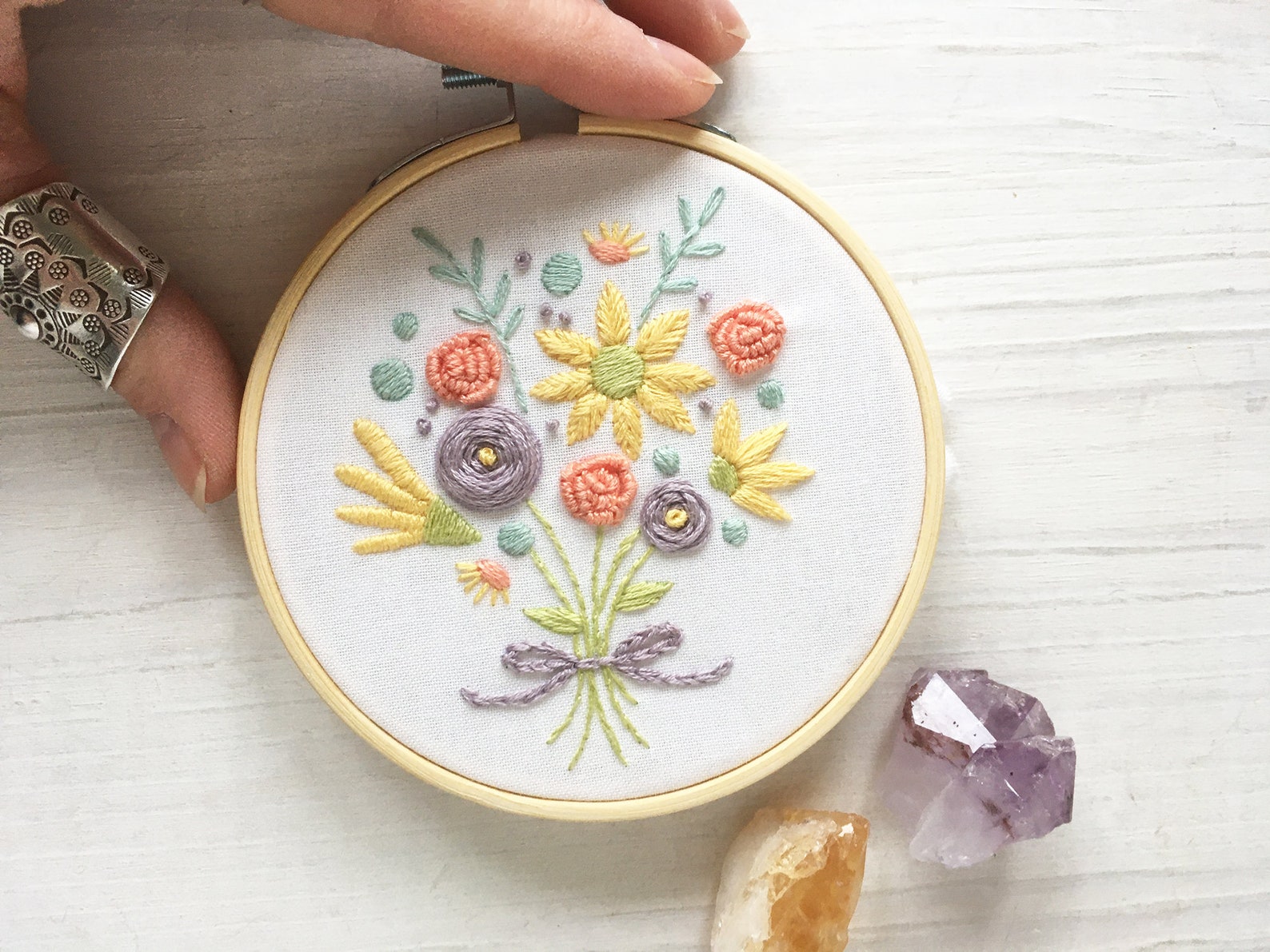 PDF Download Flower Bouquet Hand Embroidery Pattern Floral Etsy