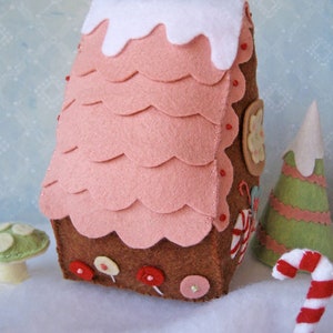 Candy Land Lane Plush Sewing Pattern PDF Download, Gingerbread House SVG, Fairy House, Felt Christmas Food Ornaments, Holiday Decor, image 5