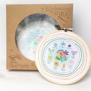Stitch Sampler Full Kit Beginner Hand Embroidery design, printed Hand Embroidery pattern, DIY Sampler image 6