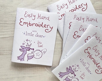 Einfache Handstickerei mit kleinen lieben, handgemachte Kunst Mini Zine-Buch
