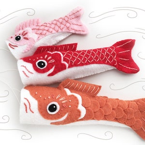 Koinobori Fish Flag plush sewing pattern, Party Decorations, Felt Ornament, Japanese, Felt Animals, Childrens Day