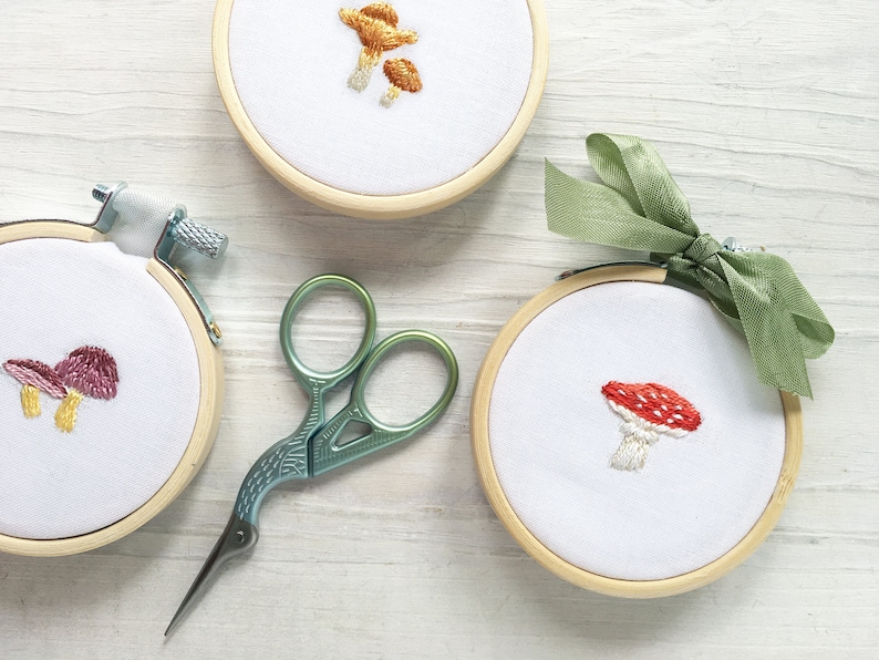 Tiny Mushrooms Hand Embroidery Pattern PDF Download, Embroidery Hoop Art image 4