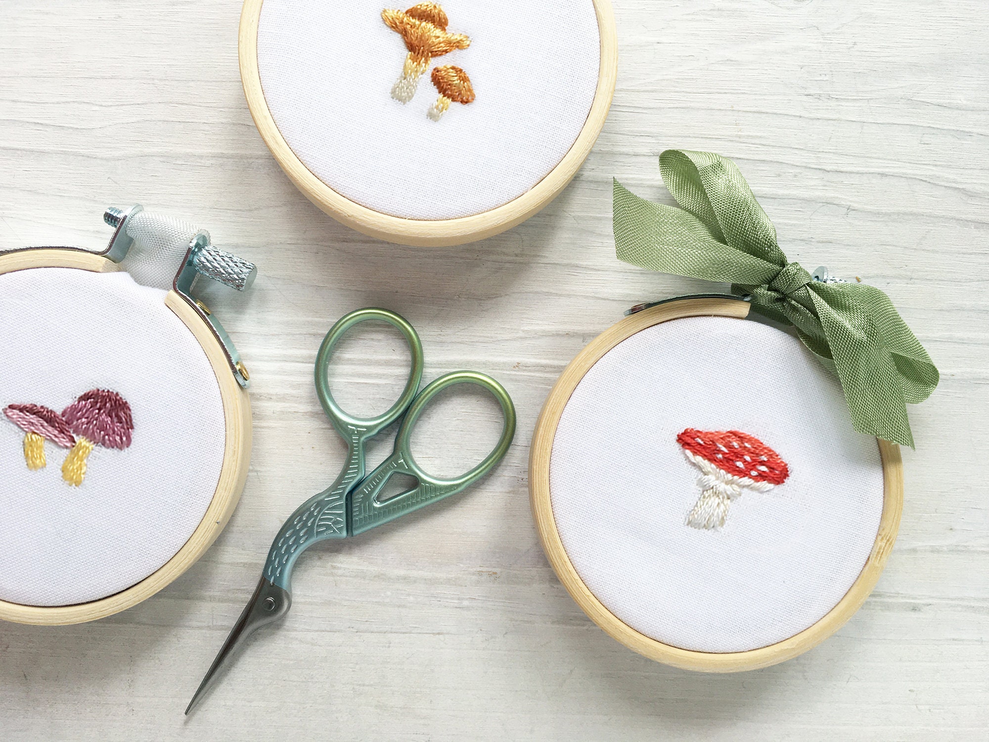 Instant Digital PDF Download Whimsical Mushroom Letter H Design Hand Embroidery Pattern Beginner Hand Embroidery Detailed DIY Hoop Art