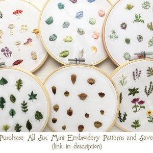 Tiny Wildflowers Hand Embroidery Pattern PDF Download, Mini Embroidery Hoop Art image 9