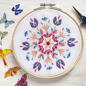 Summer Seasonal Mandala Hand Embroidery color printed Sampler