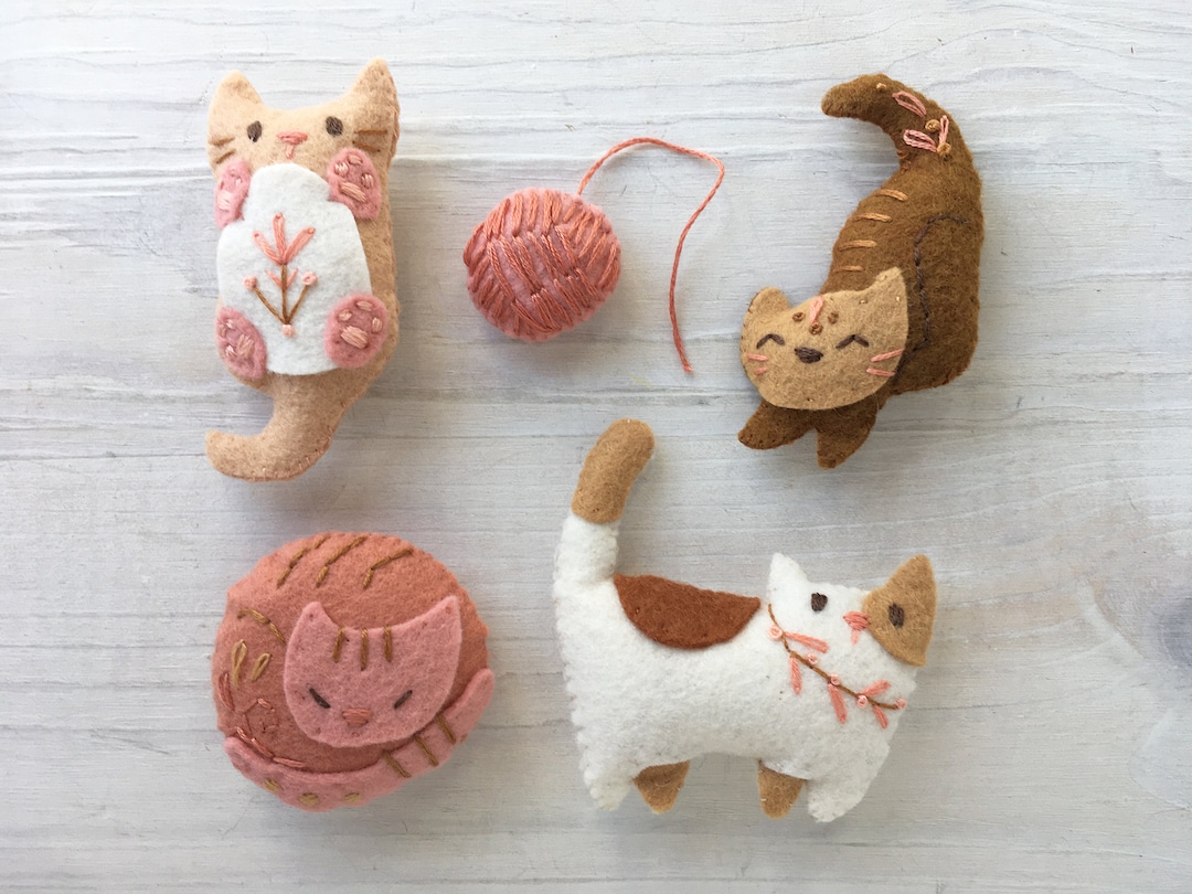 fat-kitty-cats-felt-animals-pdf-pattern-download-svg-file-plush-pet-sewing-pattern-for-ornaments-baby-mobile-finger-puppets-etsy