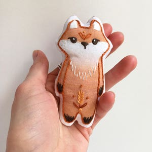 Fox Plush doll cut and sew sampler, DIY Hand Embroidery, woodland baby animals