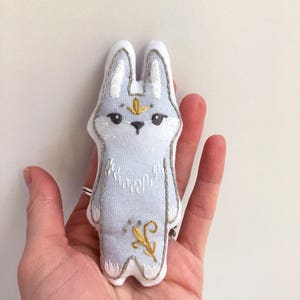 Bunny Rabbit Hand Embroidery cut and sew doll, DIY Plush Sewing Pattern, Woodland Animals