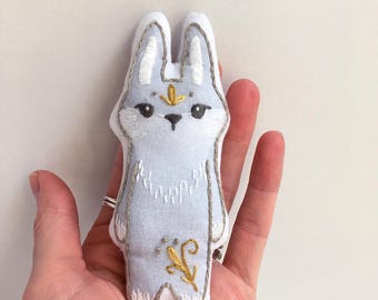 Bunny Rabbit Hand Embroidery cut and sew doll, DIY Plush Sewing Pattern, Woodland Animals
