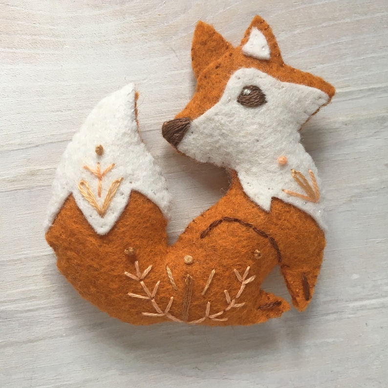 9 Feutres Animaux des bois patron de couture PDF, Peluches des forêts, téléchargement numérique image 7