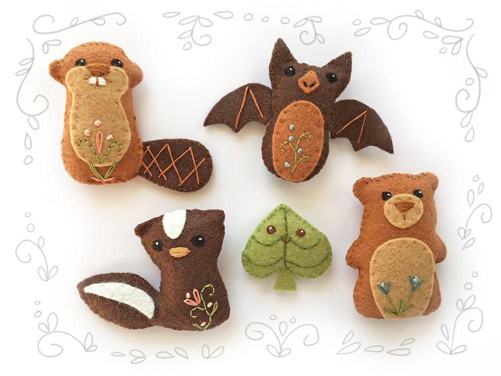 Woodland Creatures Set 4 Felt Animals Sewing Pattern Plush - Etsy UK Woodland Creatures Set 4 Felt Animals Sewing Pattern Plush - Etsy UK