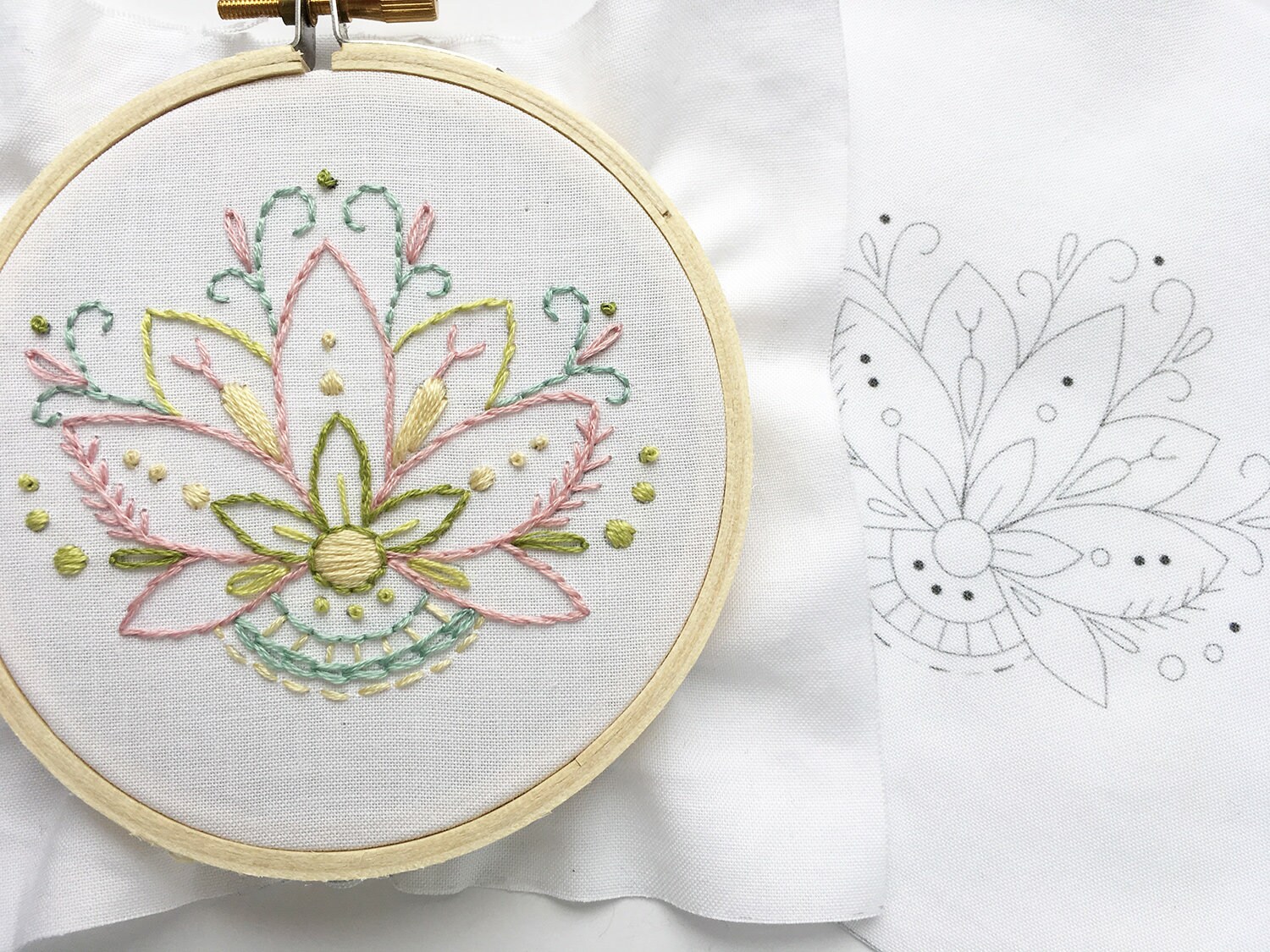 Learn to Embroider With This Mini Lotus Flower Hand Embroidery - Etsy UK