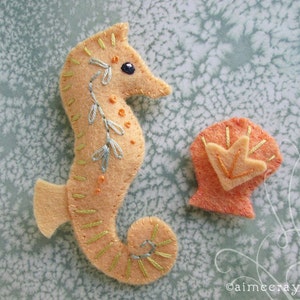 Sea Creatures Set 2 Felt Animals Sewing Pattern, PDF Download, SVG plush pattern for Dolphin, Sea Turtle, Seahorse image 6