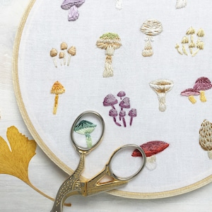 Tiny Mushrooms Hand Embroidery Pattern PDF Download, Embroidery Hoop Art image 2