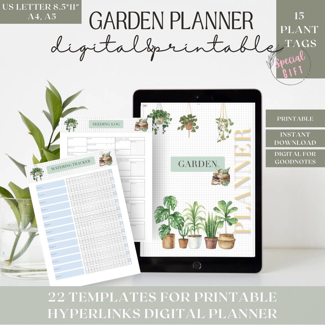Garden Planner Printable, Digital Garden Planner, Gardening Binder ...