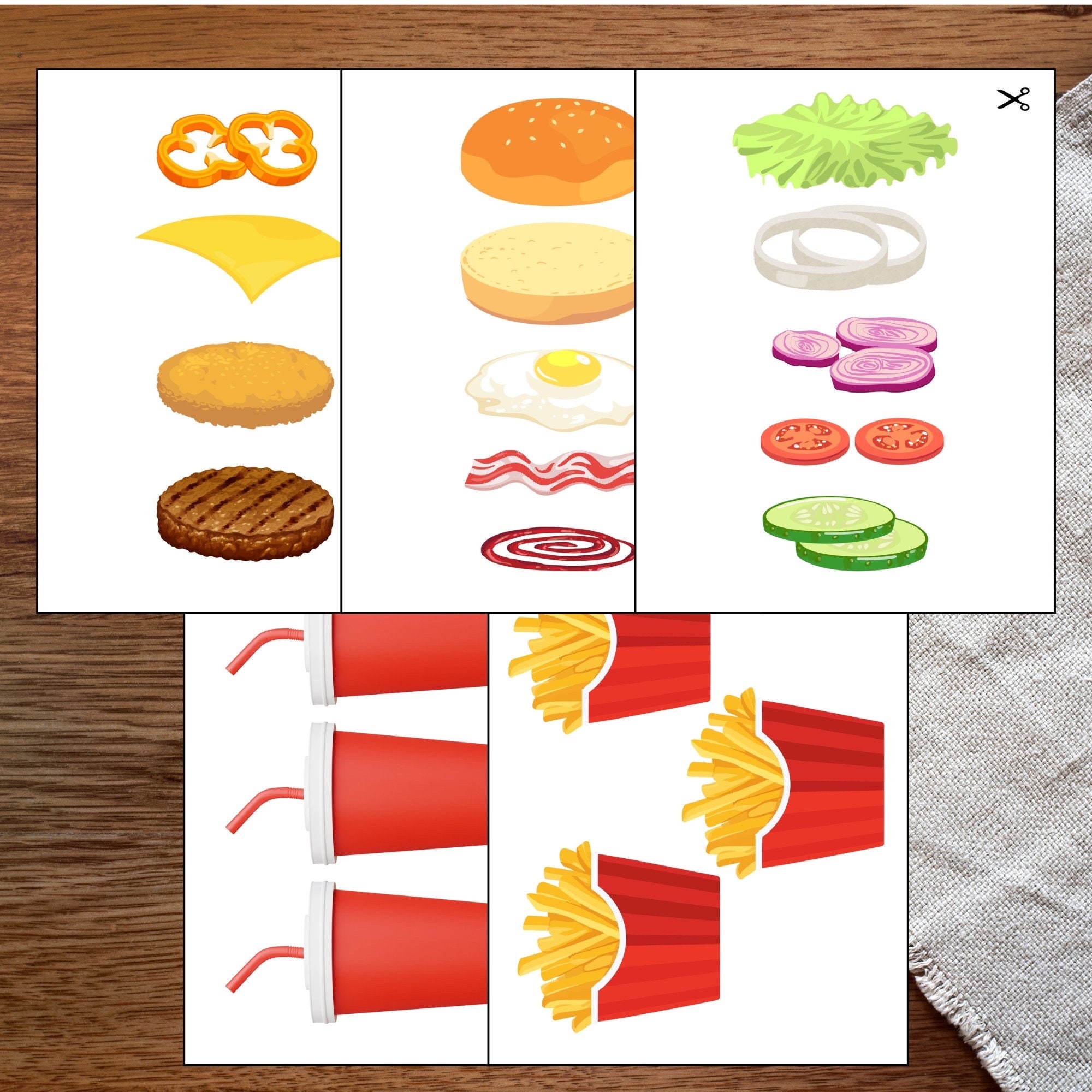 Busy Book Burger Shop, Build A Burger, Homeschool, Build A Burger ...