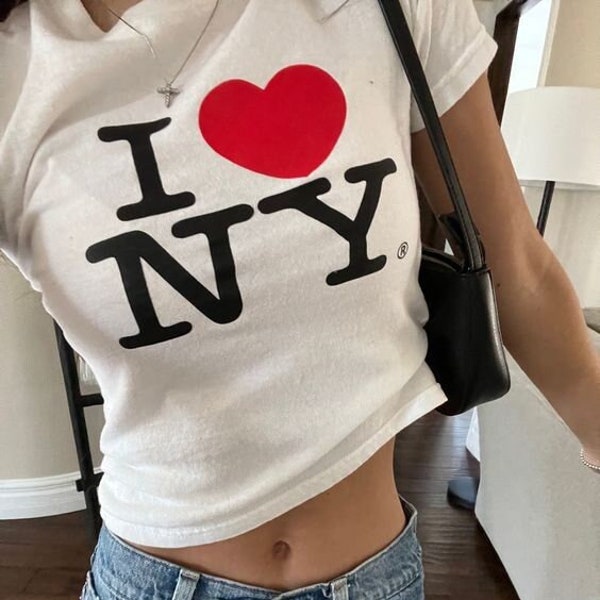 I Love NY Crop Top, Baby Tee, I Love NY Baby Tee, I Love NY Tee, 2000s Aesthetic, New York Baby Tee, I Love Ny, 90s 2000s, I Love New York