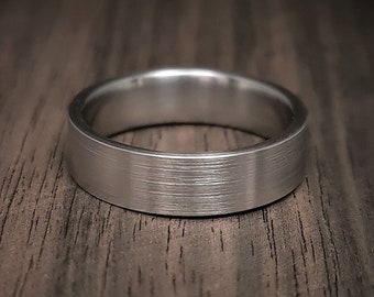 Mens Brushed Silver Wedding Titanium Band for Womens Engagement Ring for Men Brushed Finish Wedding Ring Gift for Him Personalized Band