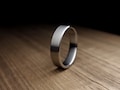 Beveled Wedding Band for Man Brushed Ring Titanium Mens Minimalist Engagement Band for Woman Classic Silver Ring for Wedding Band for Him product logo