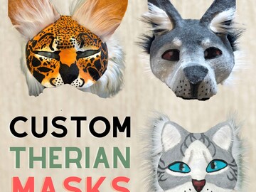 Monstera Leaf Cat Therian Mask (Bendable Ears) (READ DESC)