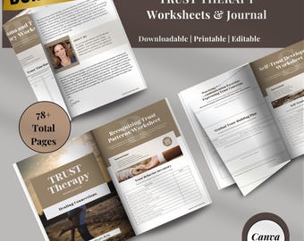 Vertrauenstherapie Arbeitsblätter Bundle: Beziehung & Traumaheilung (Canva)