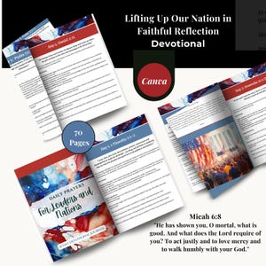 Christian Prayer Book PLR 21 Day Bible Study Journal for Leadership Canva Template Self Study Planner Spiritual Workbook Christian Guide