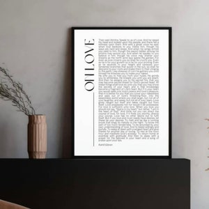 Huwelijkscadeau op liefdesgedicht afdrukbare muurkunst Kahlil Gibran paren cadeau verlovingscadeau huwelijkscadeau Boho muurkunst slaapkamer muur decor
