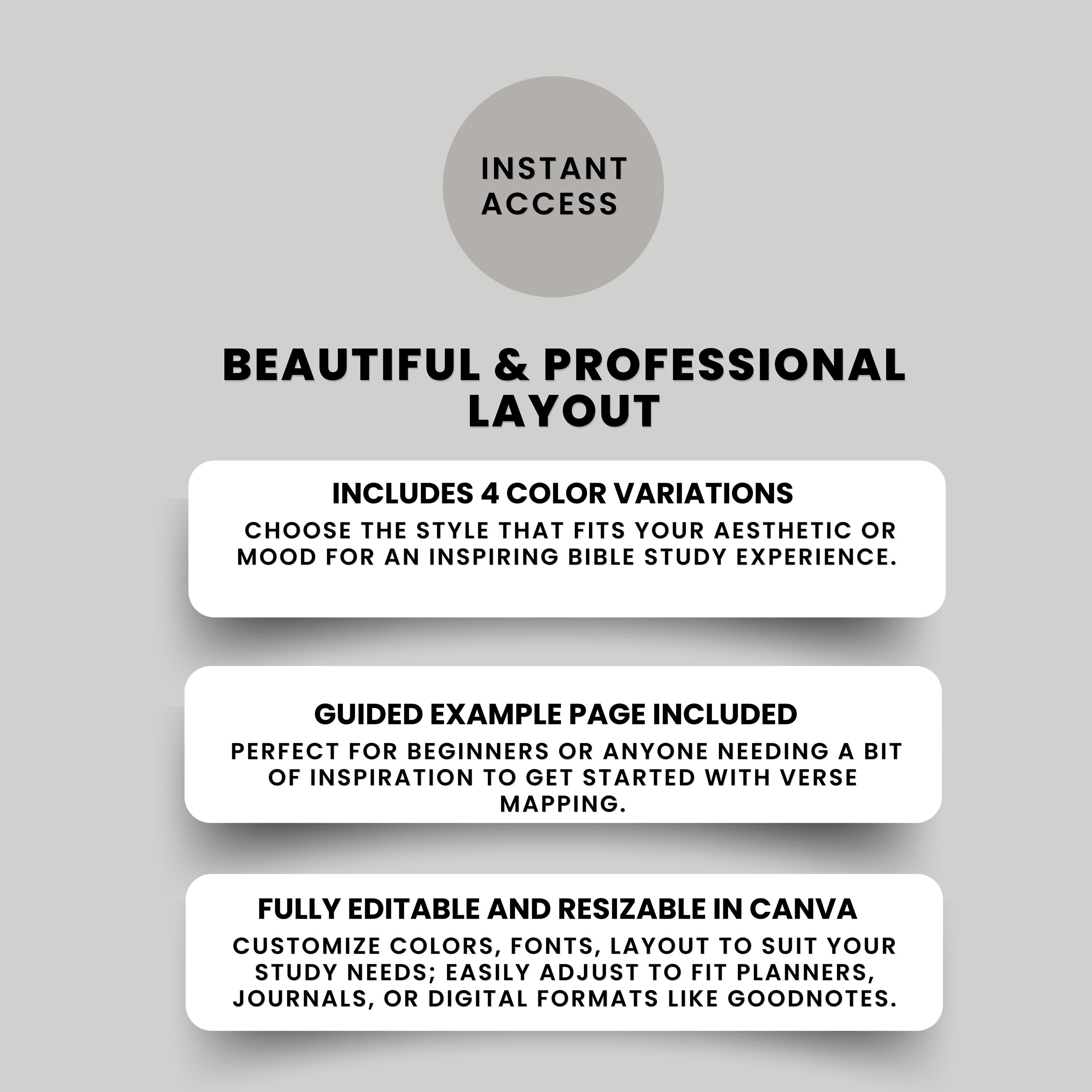 Bible Verse Mapping Canva Template Digital Download Editable Printable ...