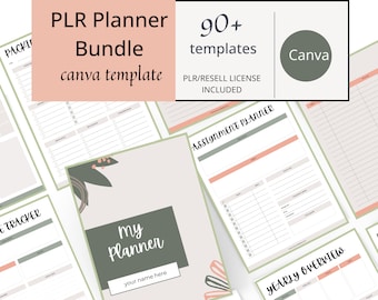 Planner Journal Bundle PLR Canva Planner Template Printable Template Commercial or Personal Use Printable ReBrand Instant Digital Download