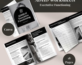 ADHD Executive Function Worksheets: Mental Health Tools (Printable)