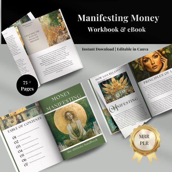 Manifesting Money Planner & eBook: Financial Freedom, Abundance (MRR, PLR)