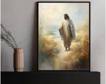 Aquarelle de Jésus : Art chrétien de Pâques (impression numérique)