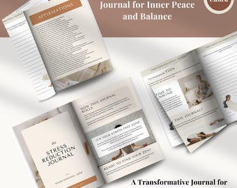 Stress Reduction Journal: Therapist Guided Self-Care (Printable)